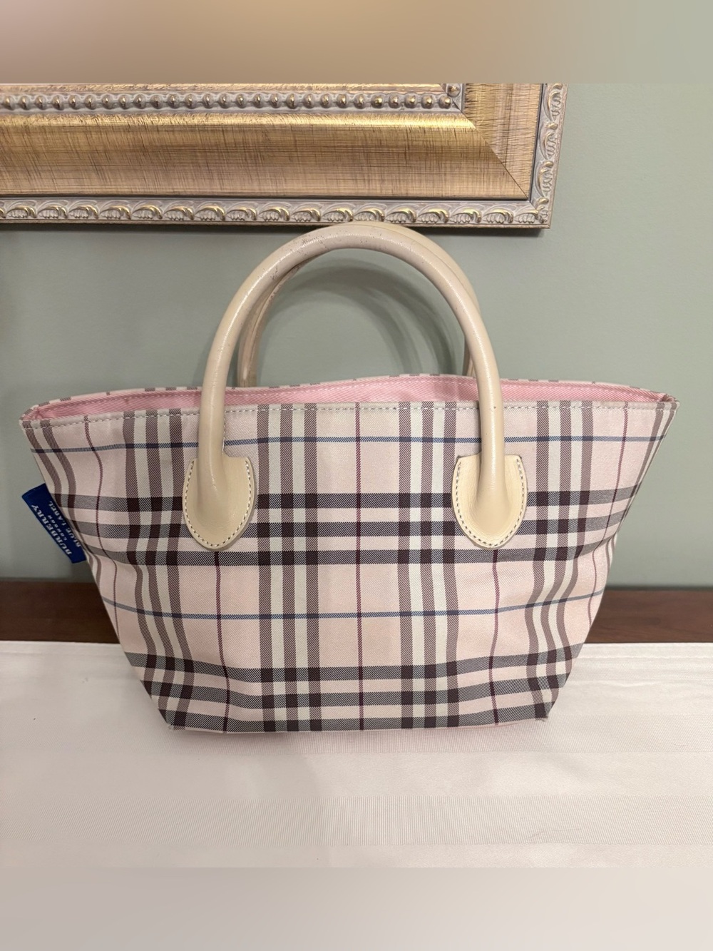 Burberry Blue Label Pink Nova Check Mini Tote - Vintage